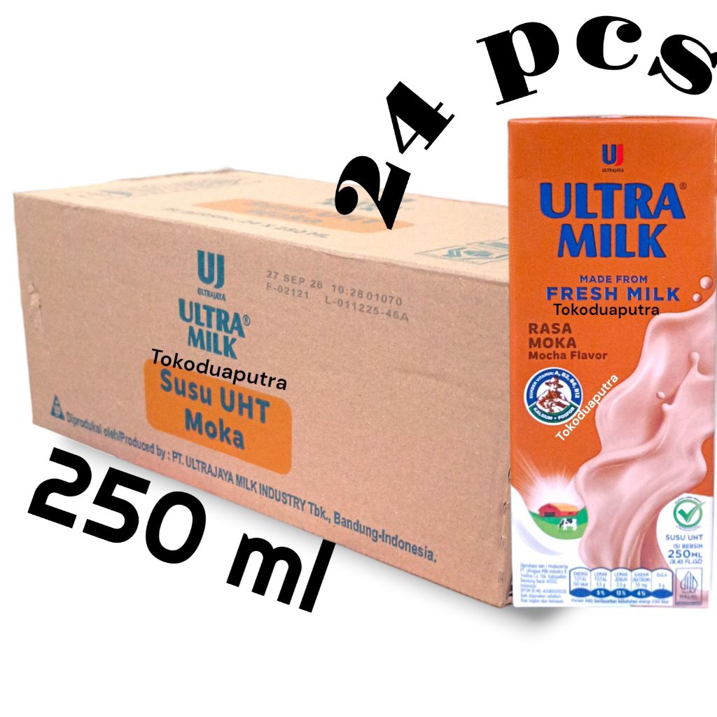 Susu Ultra Mocca 250 Ml X 24 Pcs / Susu UHT Ultra Moka 250 Ml / Ultra Moka 250ml UHT