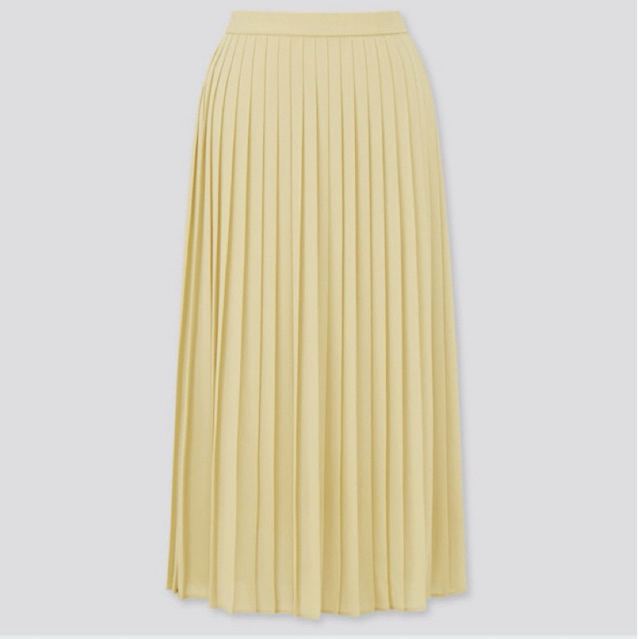 Rok Uniqlo plisket rapi (Yellow)