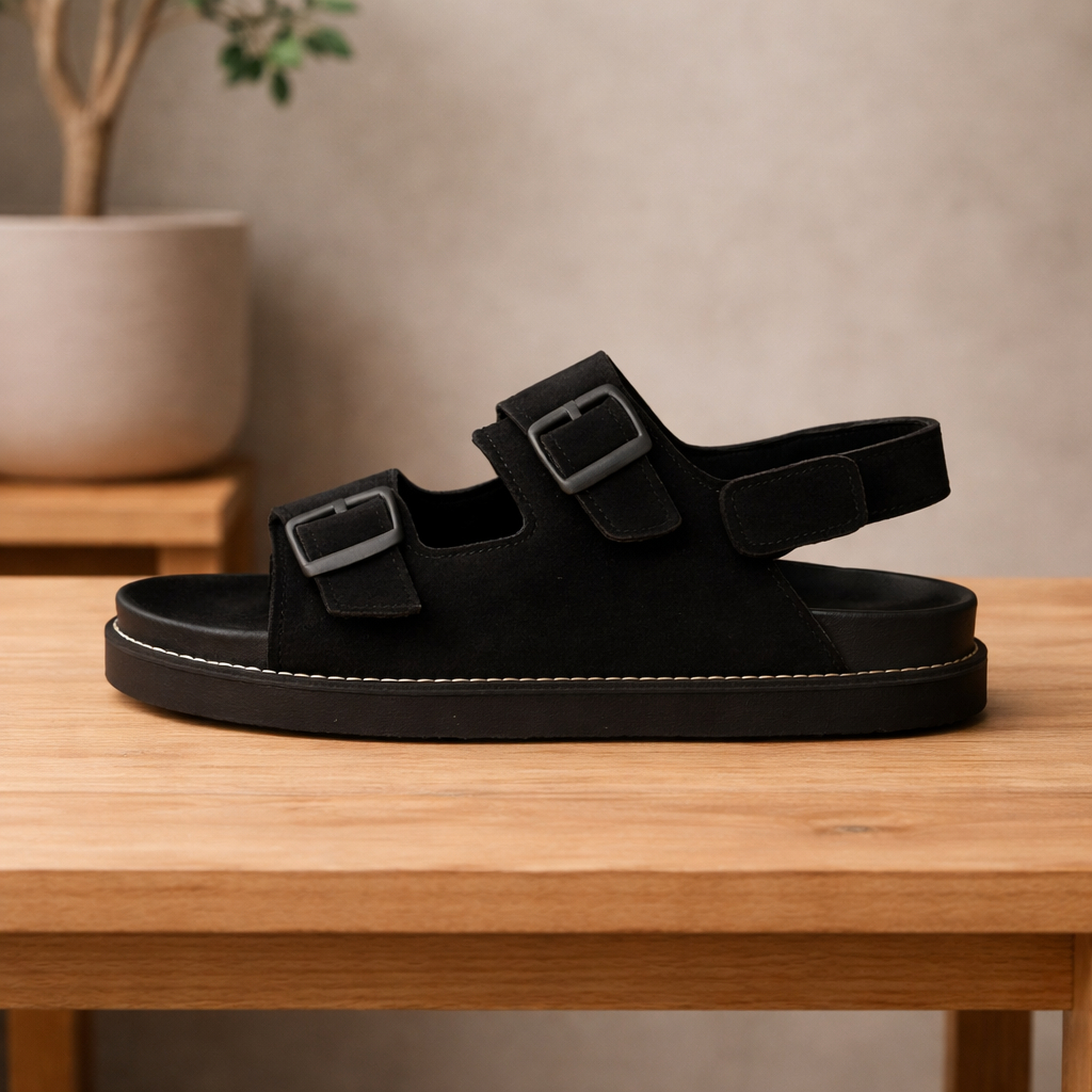 Sandal Pria Nova Series Zoe Berlin Sandal Footbed Pria Slides Cork Birken Docmart Klasik Anti Slip