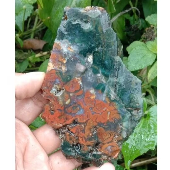 bahan batu akik pancawarna/lempengan batu akik