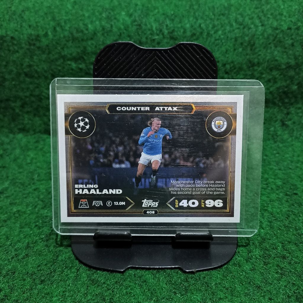 KARTU BOLA ERLING HAALAND MANCHESTER CITY TOPPS MATCH ATTAX 25/26