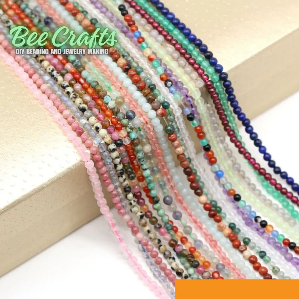 Grosir Batu Alam Bulat 4mm Manik-Manik Membuat Perhiasan Diy