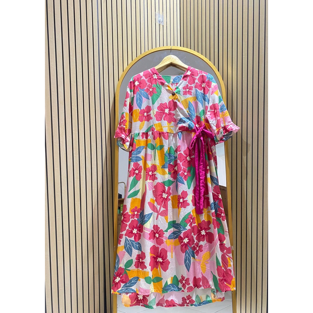 BAJU DASTER DRESS KIMONO PIYAMA KAREEN SERUT DADA TIDUR REMAJA WANITA TALI SAMPING KANAN KIRI BUSUI 