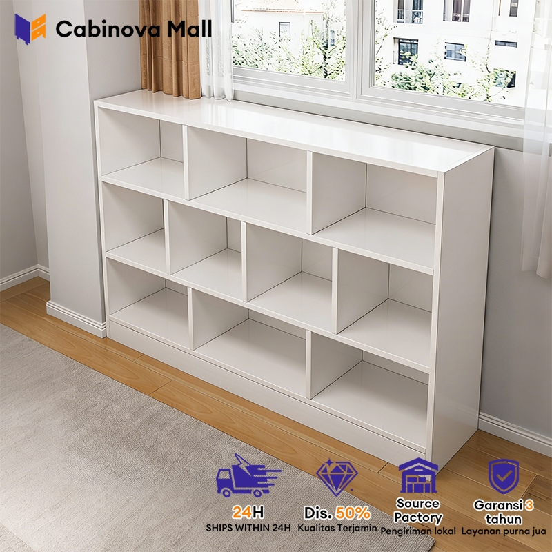 Rak Buku Besar Lantai Minimalis Rak Susun Serbaguna Rak Dapur Lemari Kayu Lemari Arsip