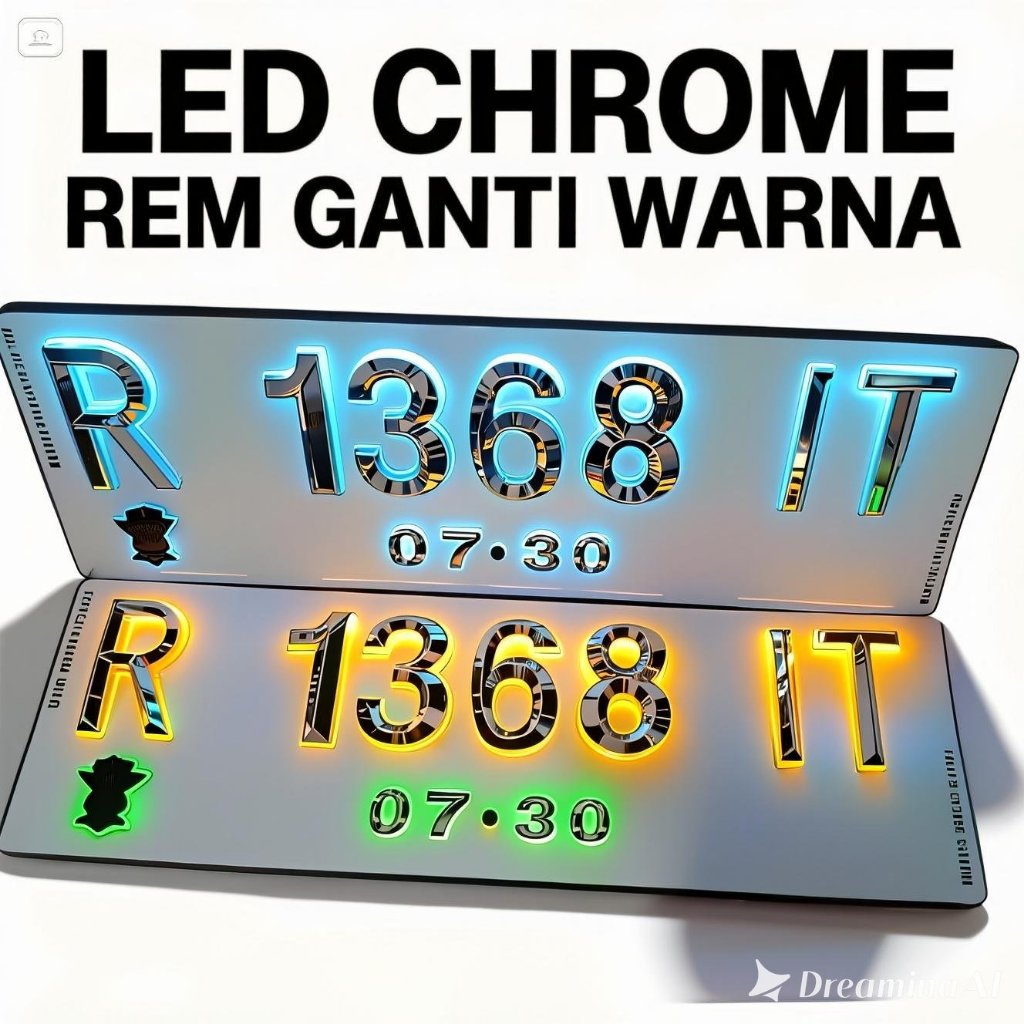 Plat Nomor Timbul Mobil Sepasang Chrome Sultan Premium