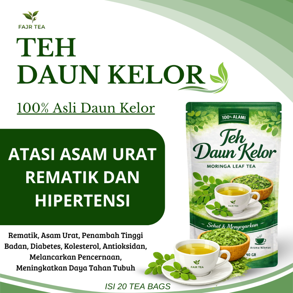 Teh FAJR Daun Kelor Premium NO.1 Teh celup daun kelor isi 20 pcs 100% Asli Daun Kelor