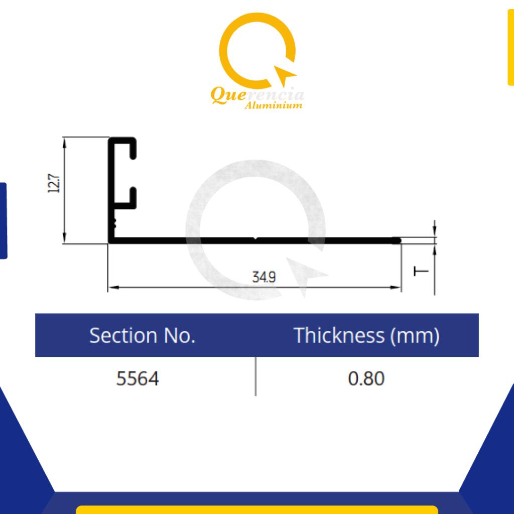 Dacon 5564 Aluminium Profile Kusen Bahan Pintu Jendela 3" | Aluminium Batangan 6 Meter | Bahan Bangu