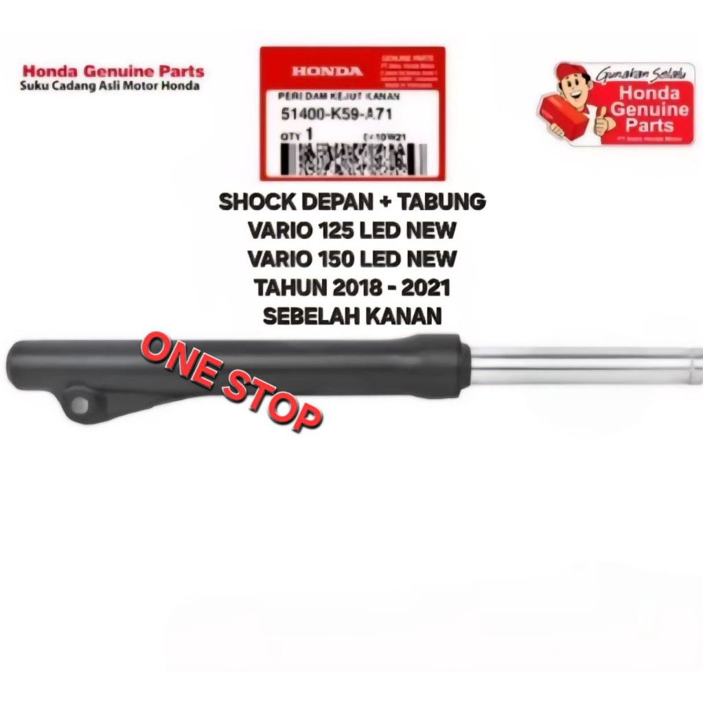 SHOCK SHOK DEPAN PLUS TABUNG KANAN VARIO 125 150 LED NEW TAHUN 2018 - 2021 51400-K59-A71 ORIGINAL