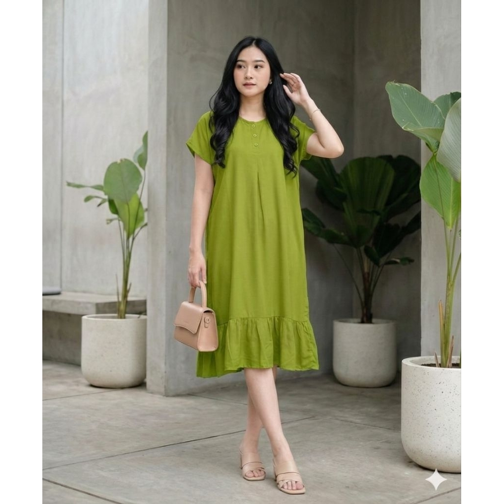 Paket 3pcs Daster Rufle Daster polos Santai Daster Jumbo Busui Frendly Kancing Depan LD 130 Daster R