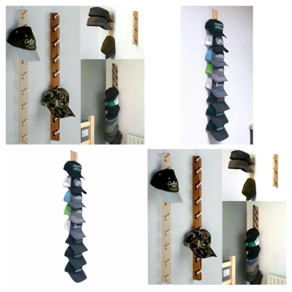 Rak Topi kayu/Hanger/display topi/gantungan topi/rak topi