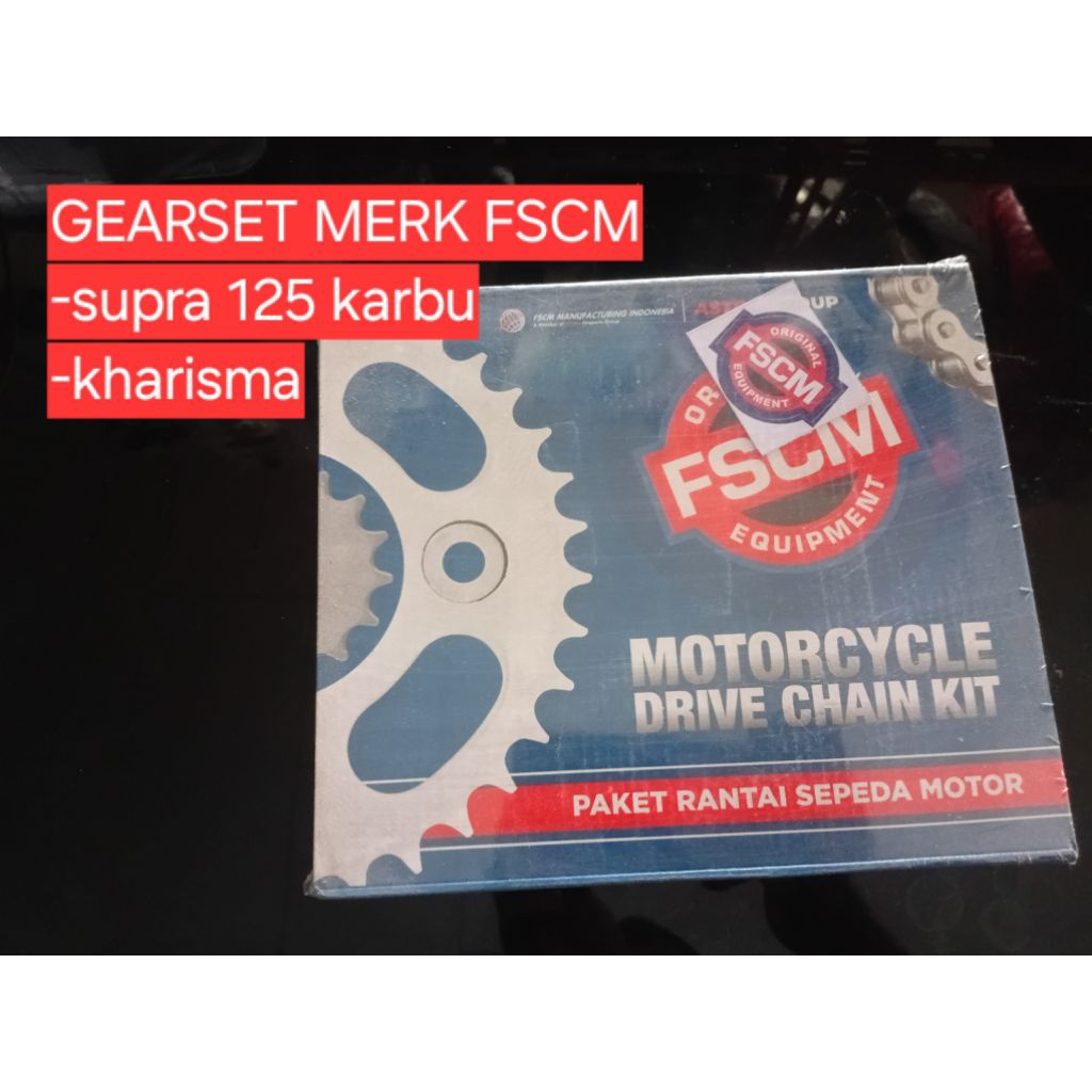 gearset supra 125 karbu,kharisma merk fscm