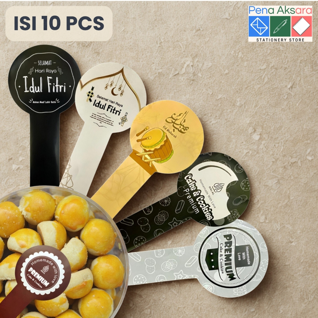 Isi 10 Stiker Segel Toples Lebaran Stiker Toples Idul Fitri Stiker Kue Label Cookies Hari Raya