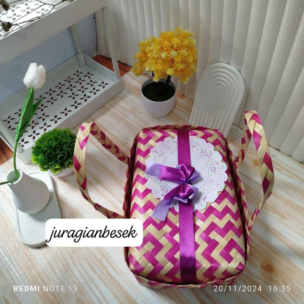 Besek jinjing batik panjang 20x30-BOX nasi box snack box hampers