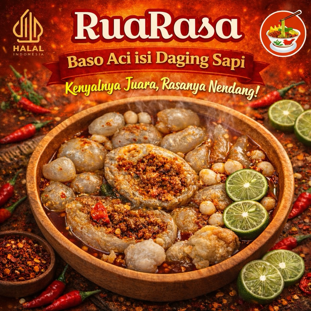 Bakso Aci isi Daging Sapi Pedas Mercon Jumbo