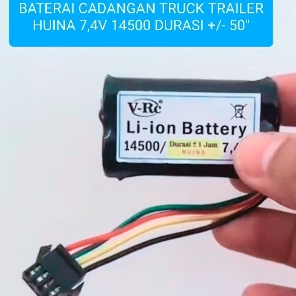 BATERAI CADANGAN TRUCK TRAILER HUINA 7,4V 4PIN RC TRUCK TRAILER HUINA MAINAN REMOTE CONTROL