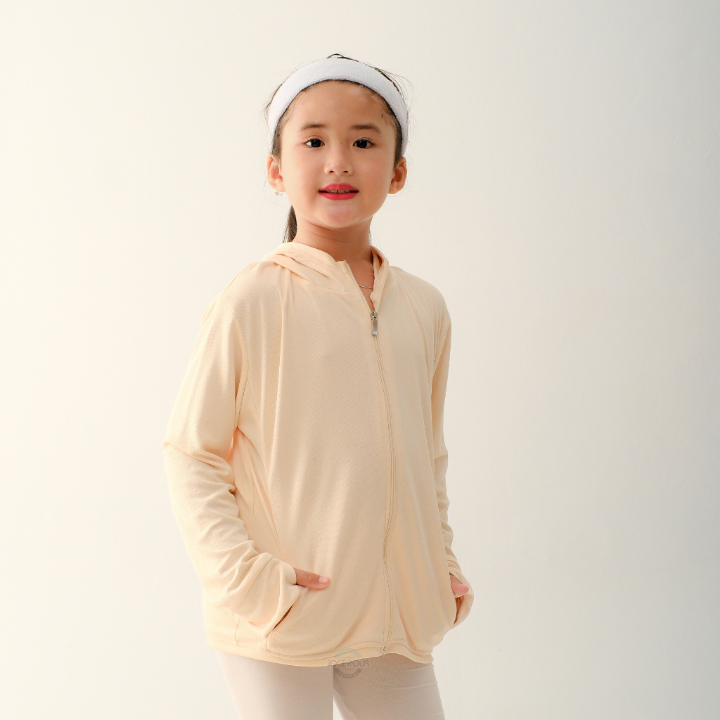 Jaket Anak Laki-Laki Perempuan Usia 3-14 thn - Long Sleeve Mesh AIRism Jacket Anti UV & Sun Protect