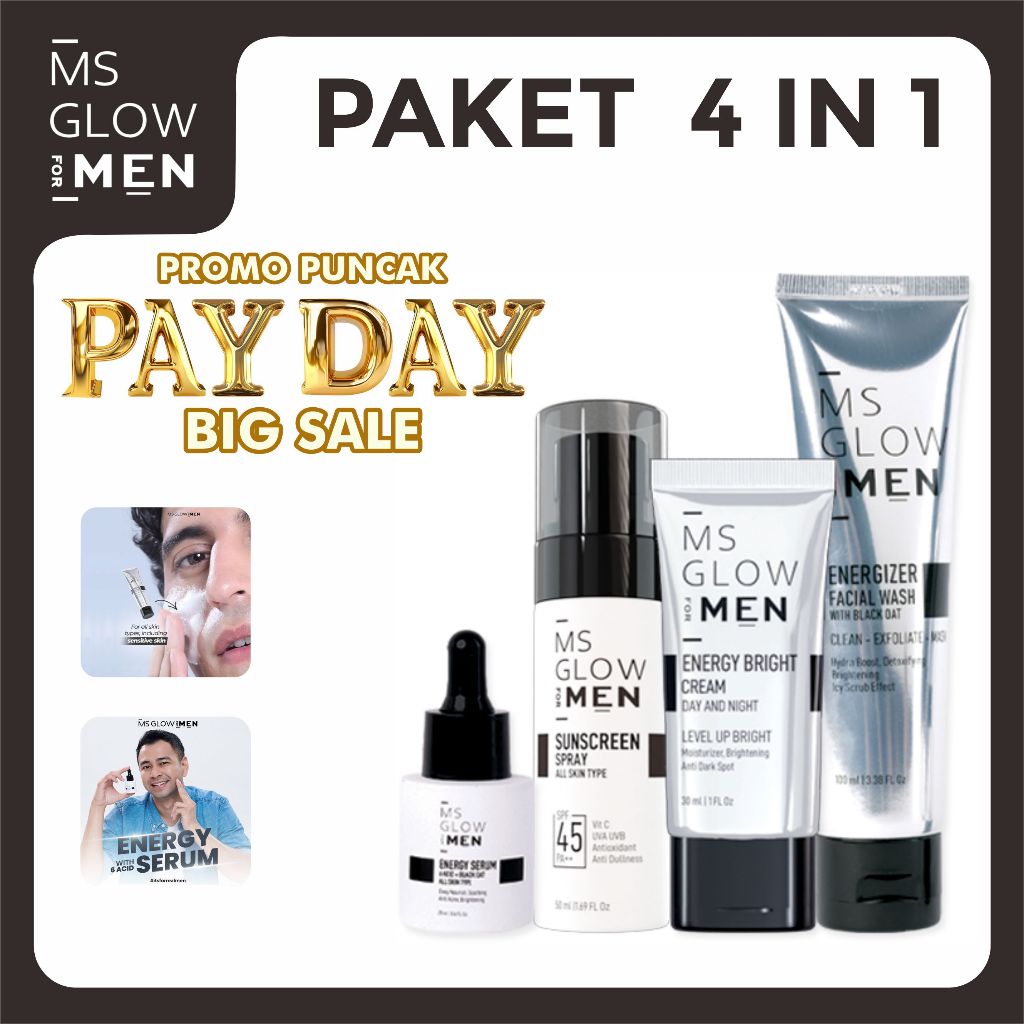 MS GLOW MEN PAKET |  Paket Lengkap MS GLOW MEN isi 4 I MS GLOW MEN PAKET 1 set