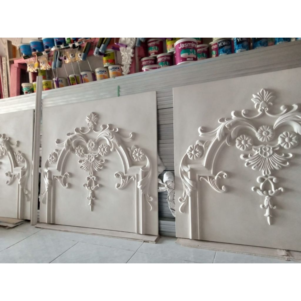 panel liontin gypsum _ hiasan dinding gipsum