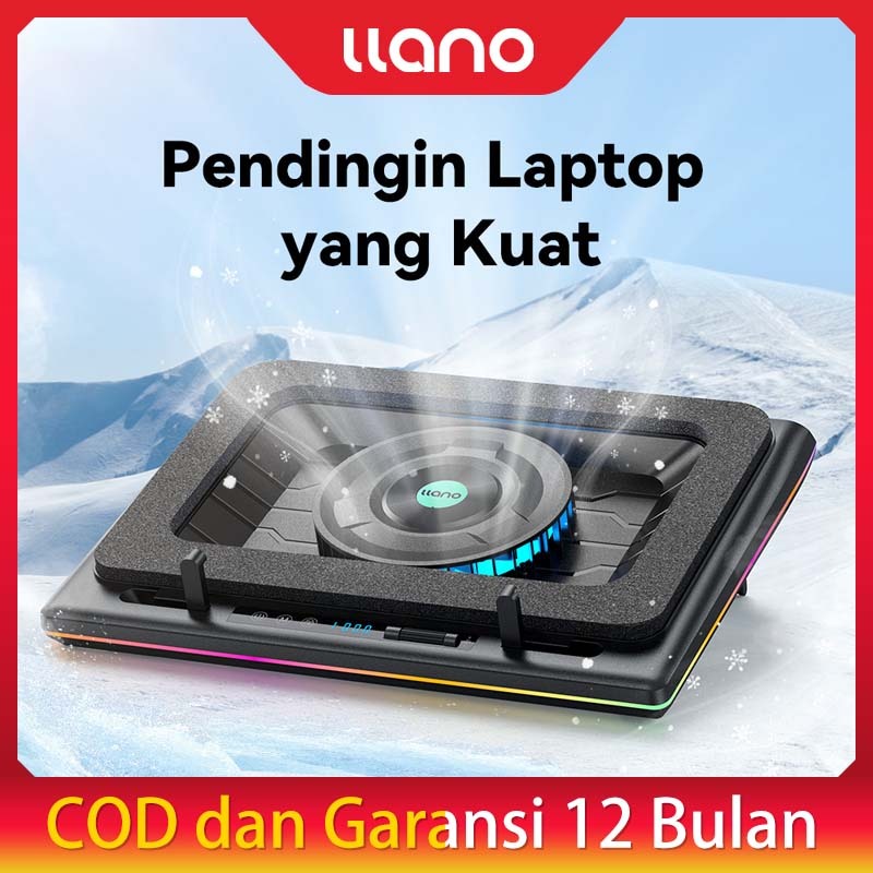 LLANO V12 Laptop Cooling Pad Gaming Laptop Cooler with 2400RPM turbo compressed air Adjustable Speed