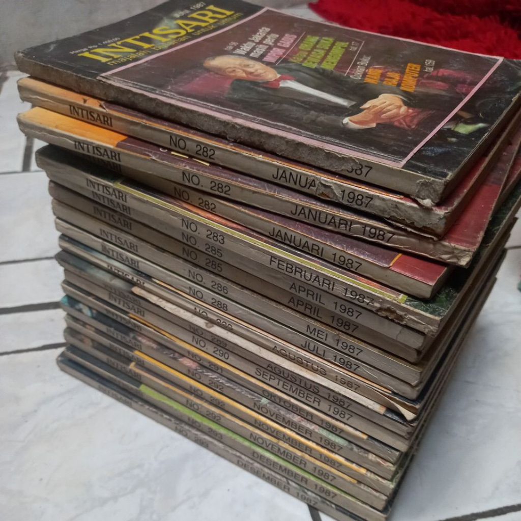 majalah INTISARI TAHUN 1987 ONGHOKHAM, Agatha Christie, jopie wangania, john m.calls, ilmu maling, m