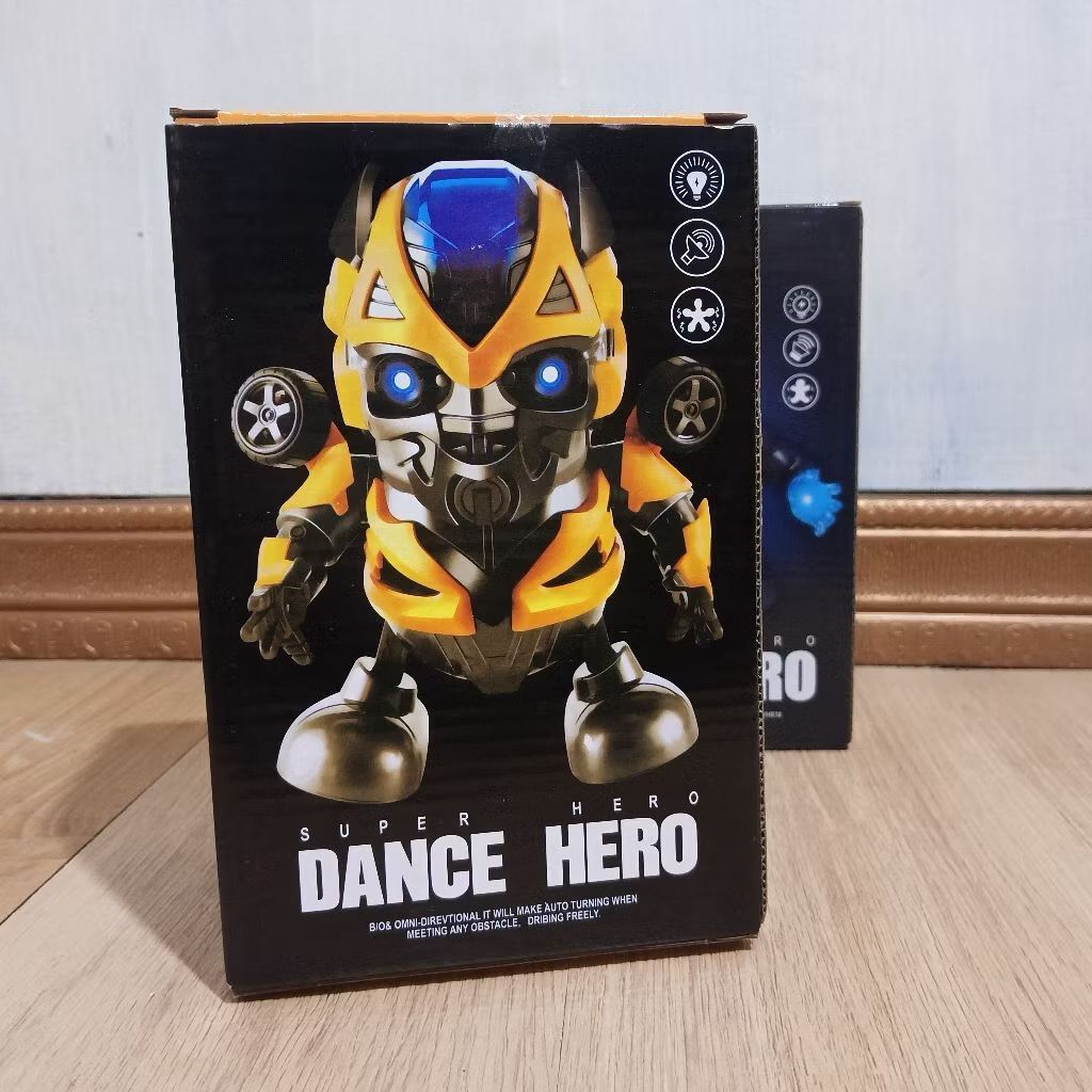 Jumbo - Robot Dancing Dance Hero Mainan Anak Karakter Hero Bumblebee Bee Kuning Black Panther Hitam 