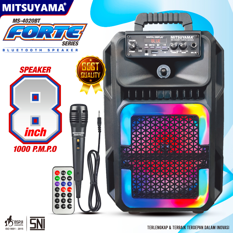 Speaker Bluetooth Portable Sound System 8inch Mitsuyama Ms-4020bt series Forte