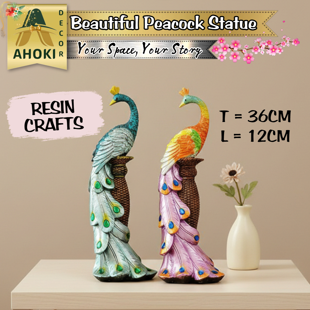 Patung Burung Merak Hiasan Burung Merak Burung Hong Phoenix Pajangan