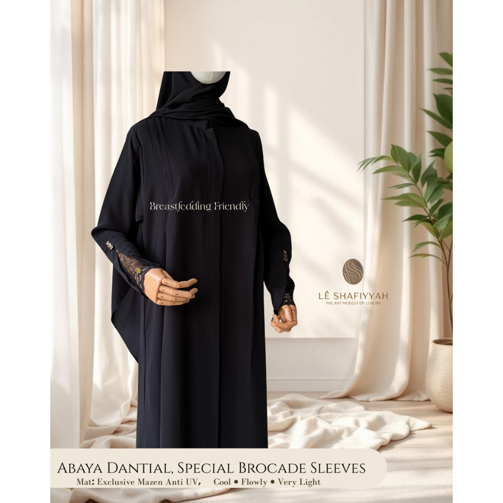 Abaya Dantial Fakhirah Special Premium Lace (Brokat) - Le Shafiyyah