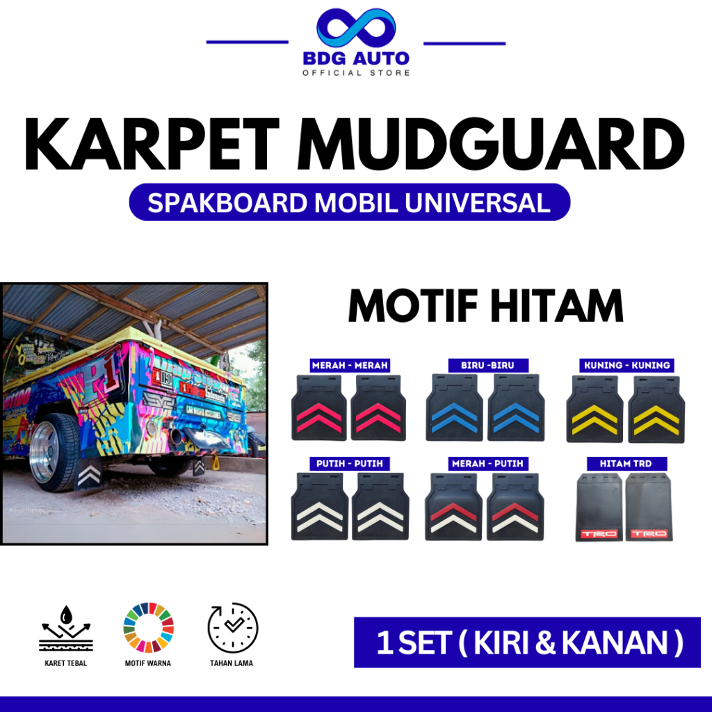 BDG AUTO Sepasang Karpet Lumpur Mobil Pick Up Tebal Depan Belakang Karpet Lumpur L300 T120 T120SS Sp