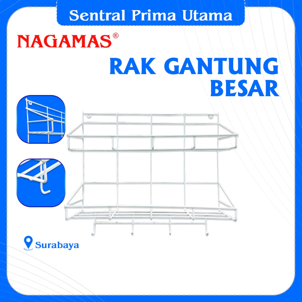 NAGAMAS Rak Gantung Besar Dapur Bumbu | Rak bumbu dapur tempel dinding