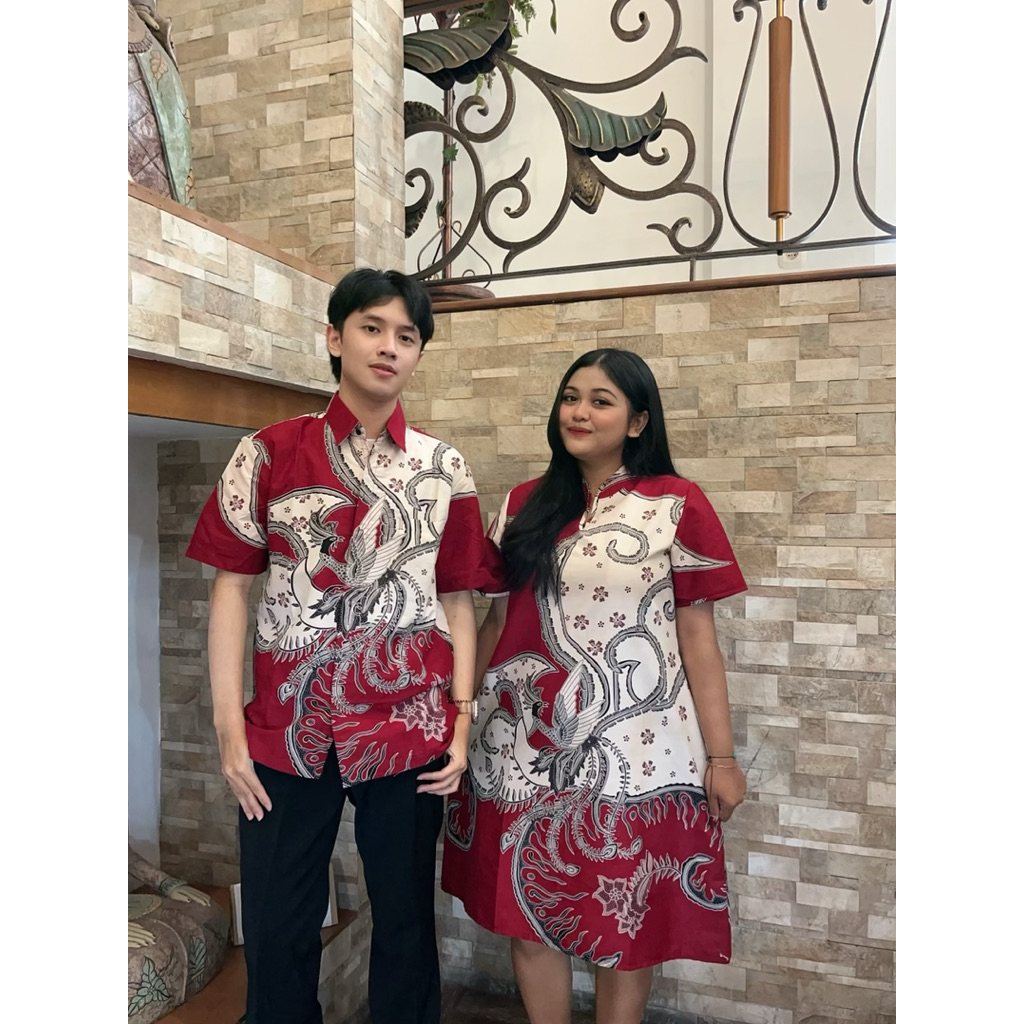SOEMINTO BATIK COUPLE SET KEMEJA DRES BATIK MOTIF PREMIUM