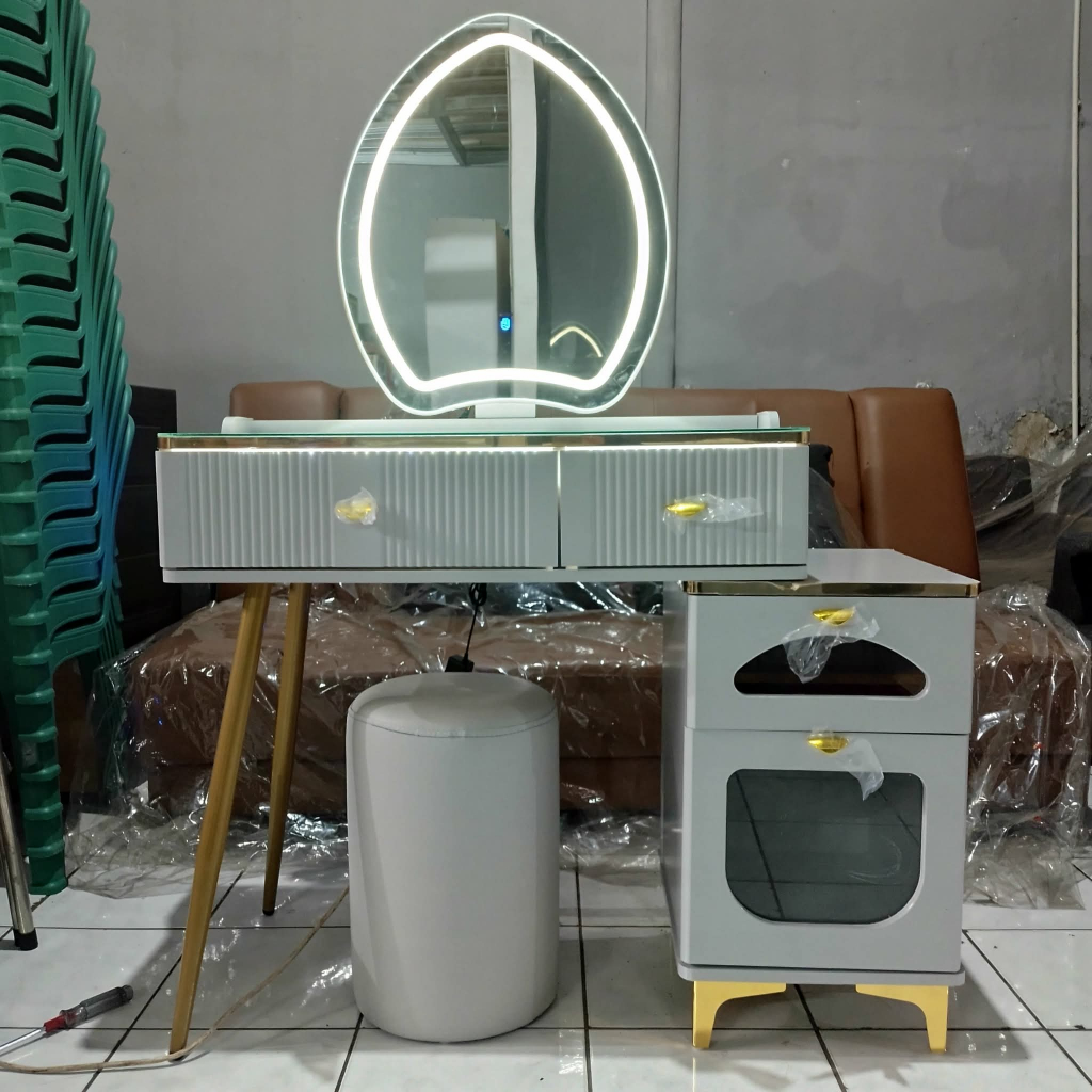 MEJA RIAS MODERN LED TOUCHLESS 3 MODE LAMPU KACA OVAL (DT217)