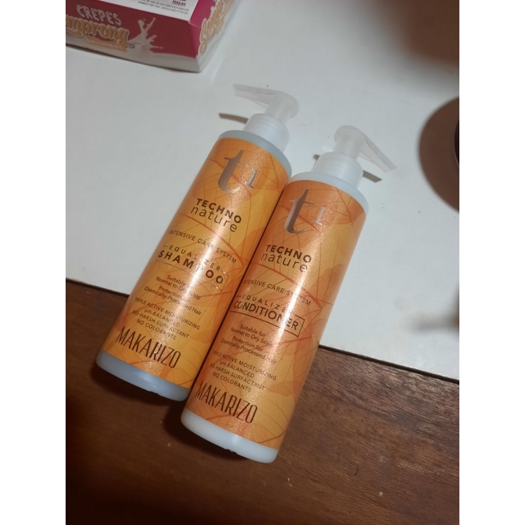makarizo techno nature shampoo dan conditioner t1