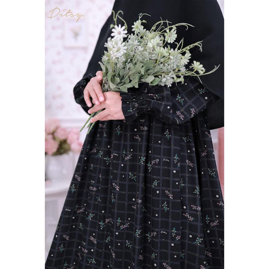 Ditsy Nightgown Gamis Anarys Onyx Black - Nienna Pithblack Royal Viscose M L XL