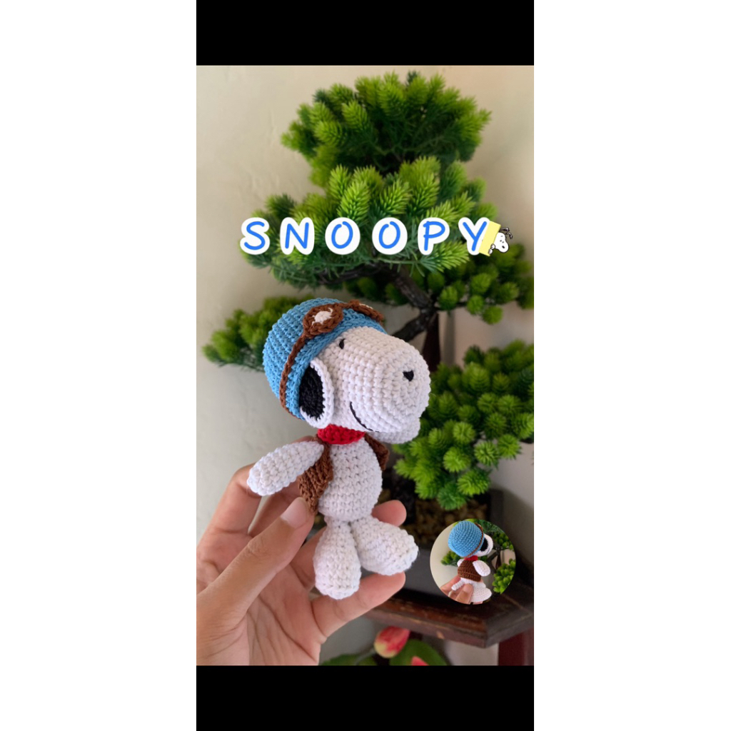 keychain snoopy rajut/ amigurumi snoopy