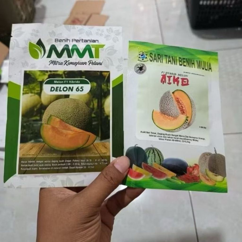 Benih Melon Aiko f1 tipe Delon 65 Sari Tani 500biji exp 2027