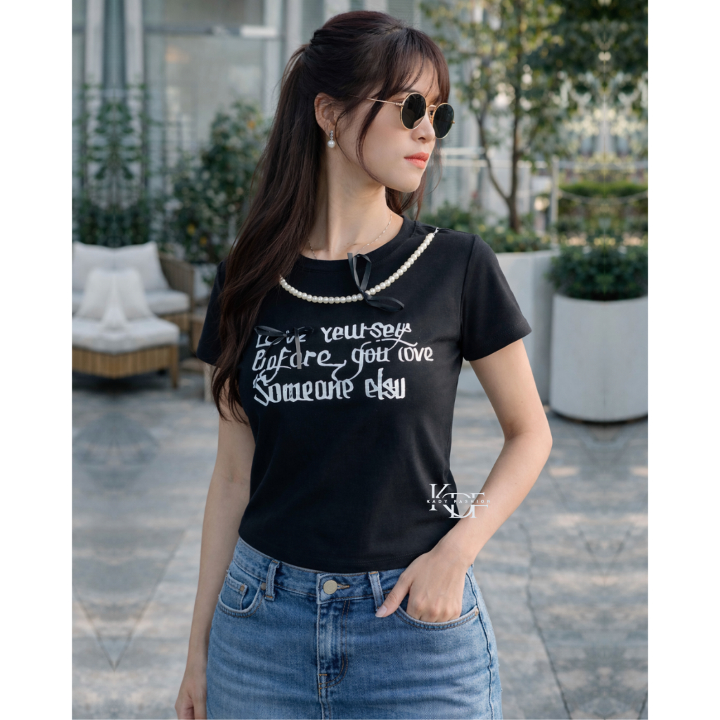 KDF -  Naomi Top | Atasan Import Bangkok BKK Ready Stock | Atasan Wanita | Kaos Wanita | T-shirt Cet