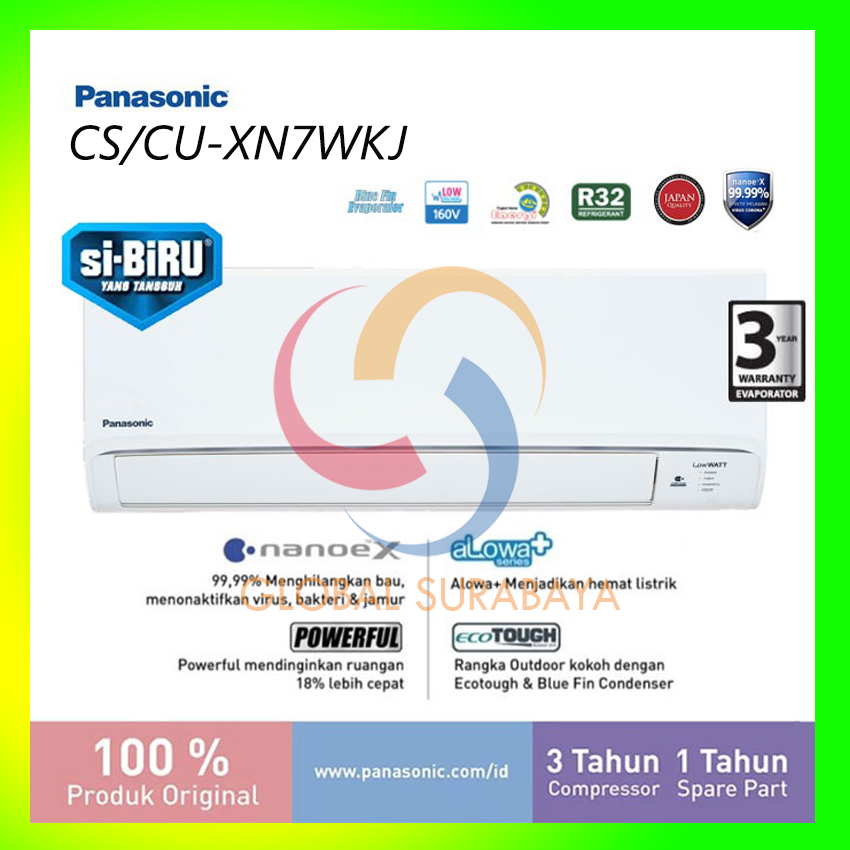 Panasonic AC Low Watt Wall Mounted Split Si-Biru 0.75 PK – CS/CU KN7WKJ