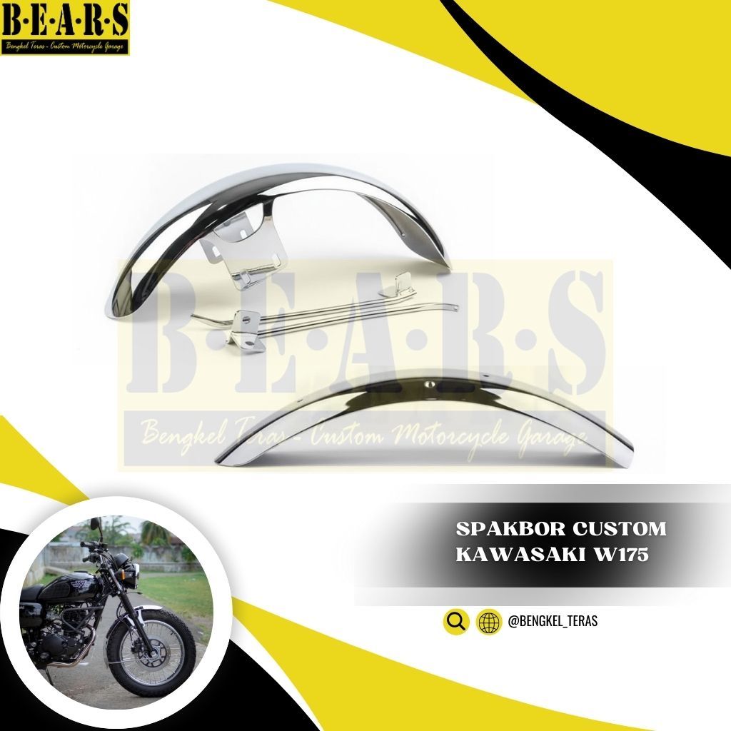 Spakbor Custom Chroom Kawasaki W175 W 175 Chroom Ring 17 British