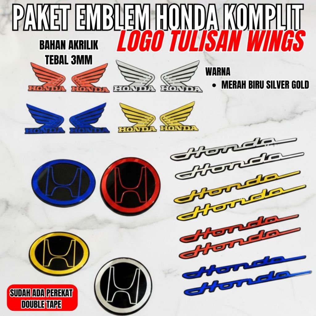 PAKET STIKER SET EMBLEM HONDA 3D TIMBUL KOMPLIT SET FREE PEREKAT| FULL SET EMBLEM HONDA VARIO BEAT S