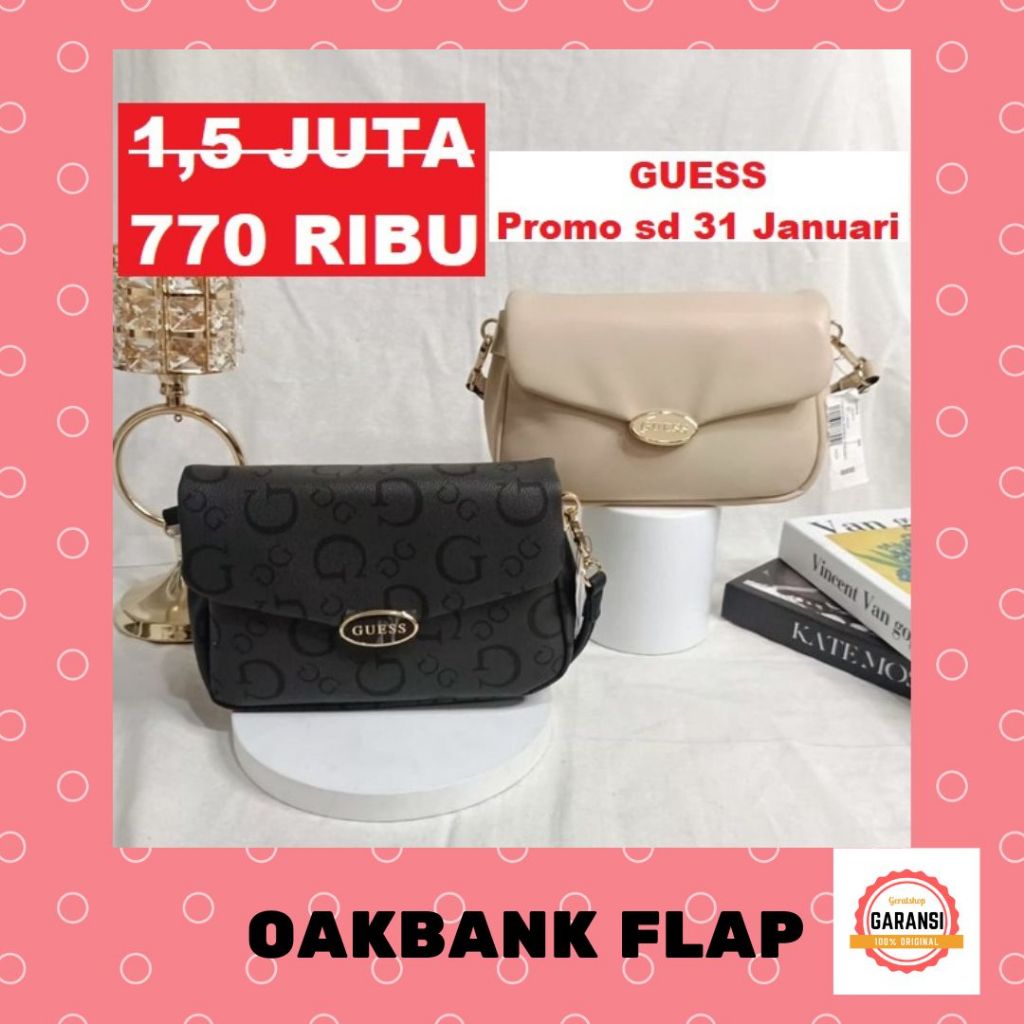 Tas Guess seri OAKBANK FLAP satchel bag 100% Original Store