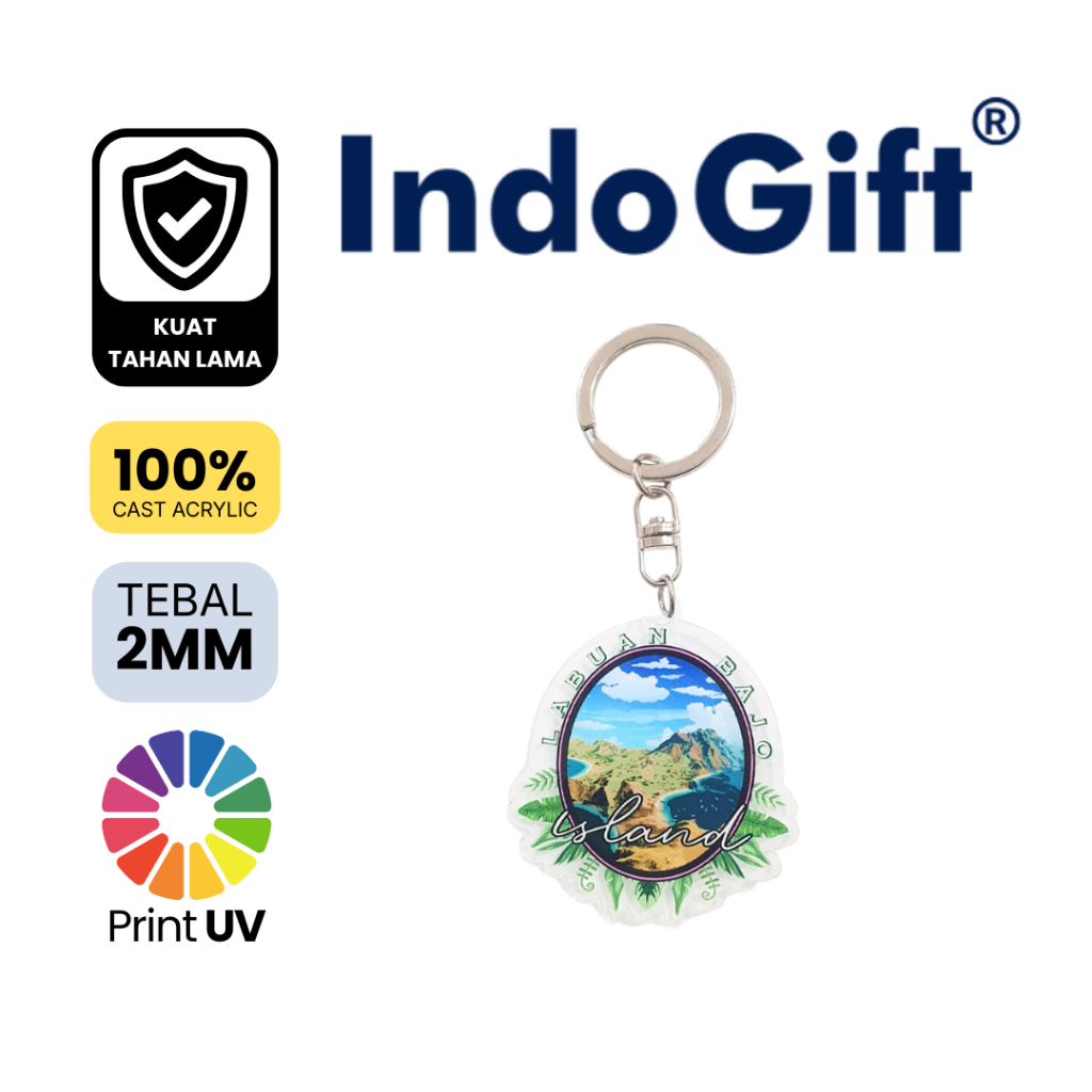IndoGift Gantungan Kunci Akrilik Tipe 03 Souvenir Oleh Oleh Labuan Bajo