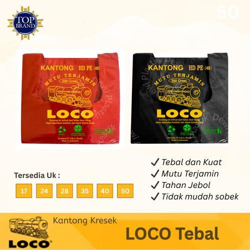 Loco Kantong Plastik Kresek HD Tebal Merah Putih 24 / 28 / 35
