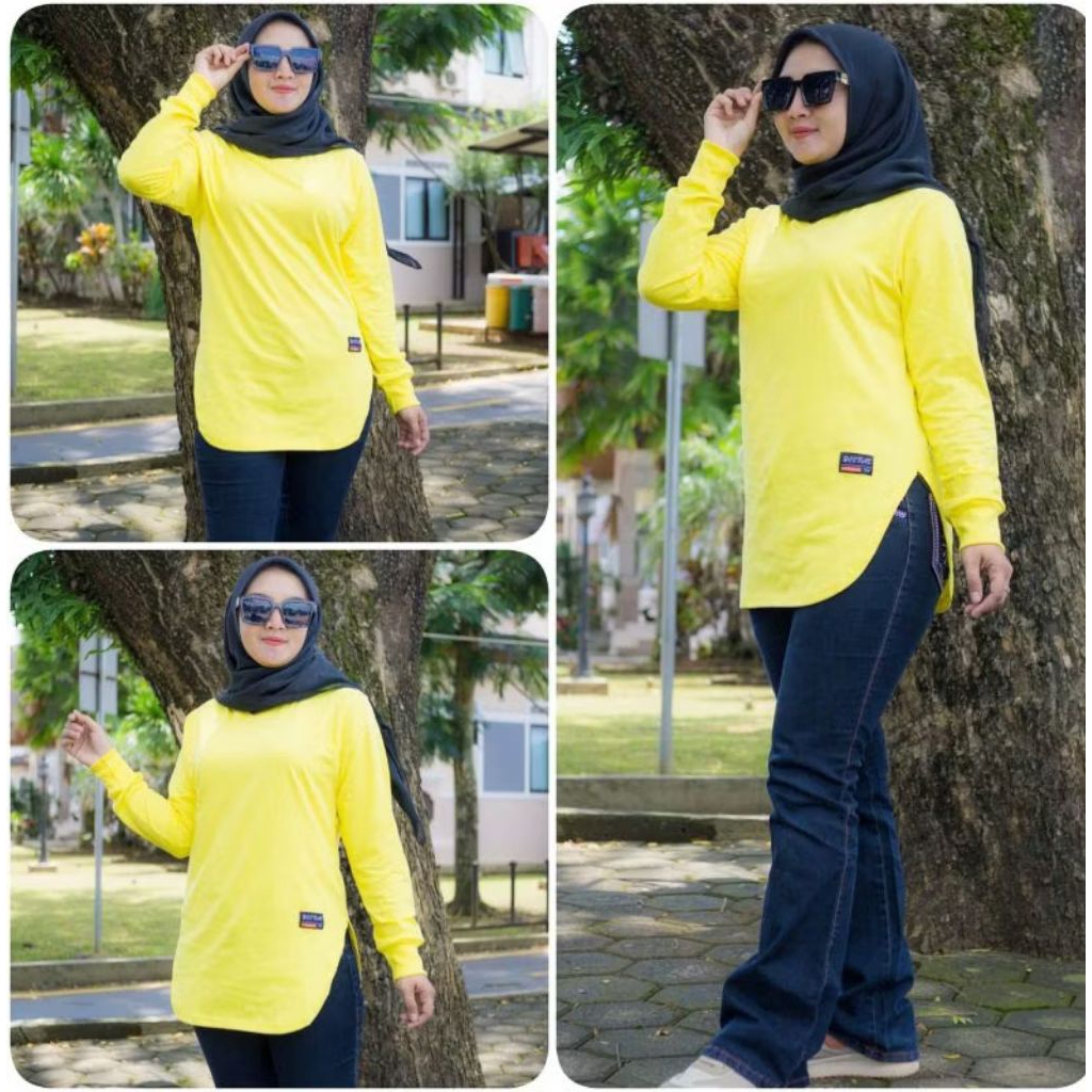 KAOS OVAL WANITA // Kaos Polos Wanita // Baju Tangan Panjang Wanita Model Body Oval Kaos JUMBO // Ka