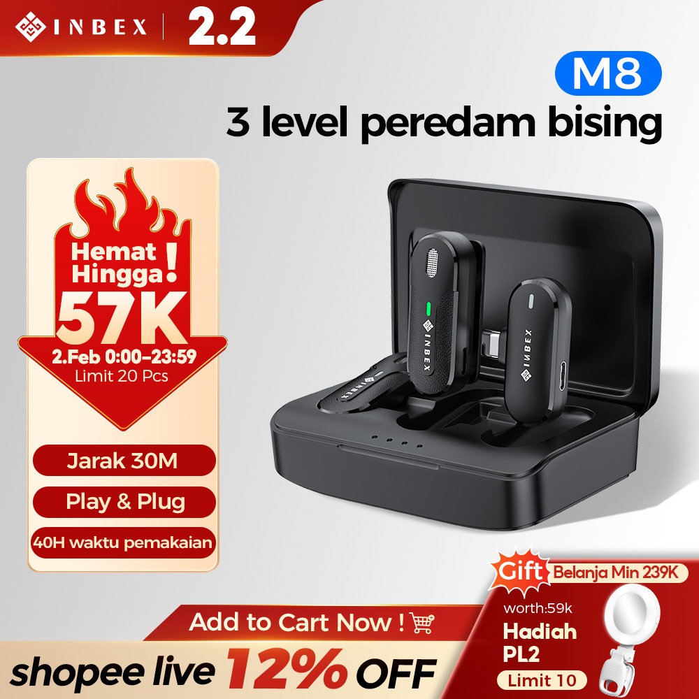 MIC 30%OFF  INBEX Wireless Microphone Lavalier Microphone Bluetooth youtuber/Nirkabel Mic Clip on Au