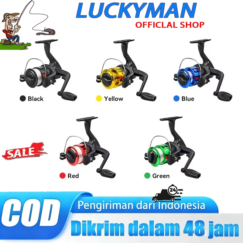 LUCKYMAN Lapisan elektroplating memutar gulungan pancing profesional murah