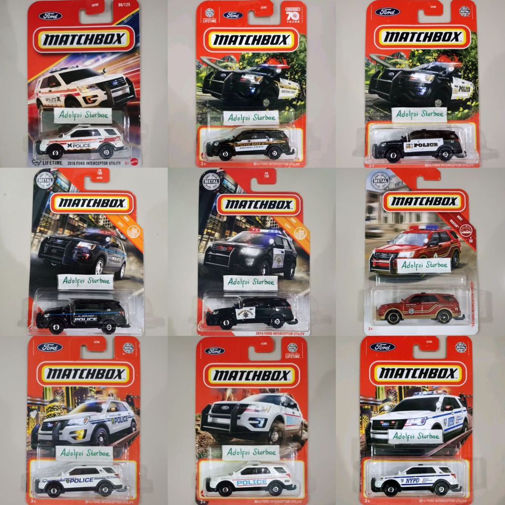 matchbox 2016 '16 ford interceptor utility mbx rescue fire chief nypd mbx city el segundo police hig