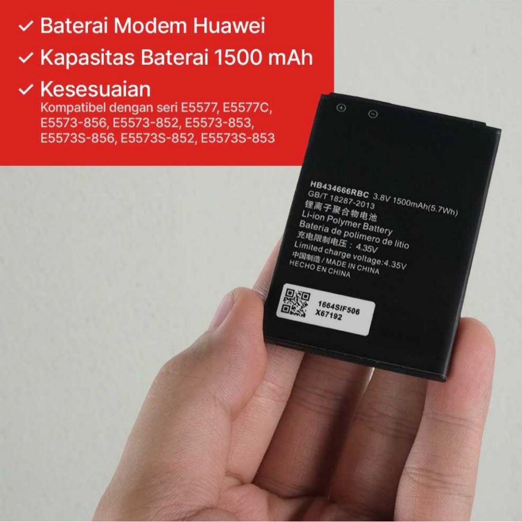 Baterai HB434666RBC Modem Airtel Bolt E5573 E5573s E5575 E5576 E5577 E5673 Bolt+ E5783 HB434888RBC
