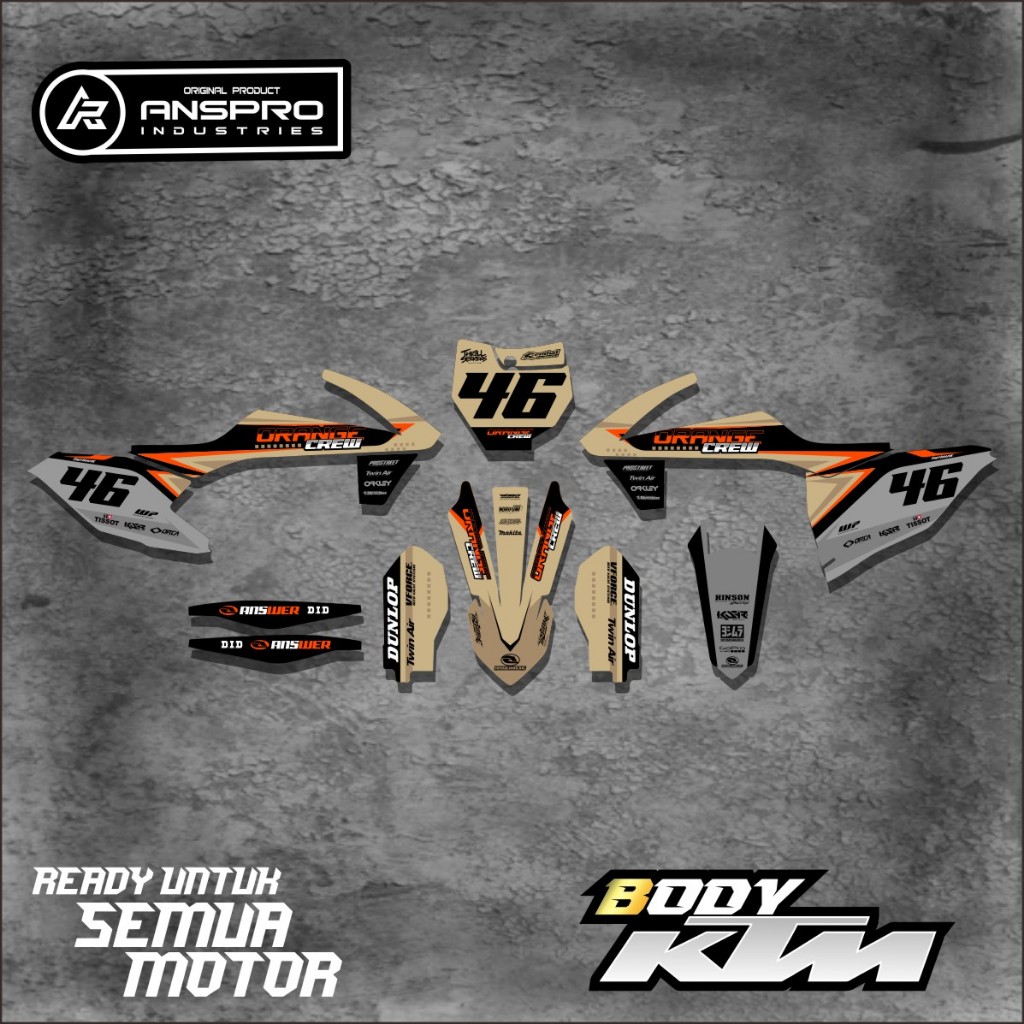 DECAL KTM 85/250 FULL BODY STIKER PELINDUNG BODY MOTOR KTM 85/250 FREE REQUEST