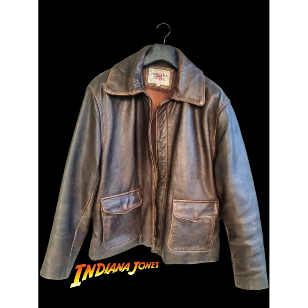 Vtg Men's Raiders of The Lost Ark Indiana Jones Harrison Ford Bomber Leather Jacket X Jaket Kulit Av